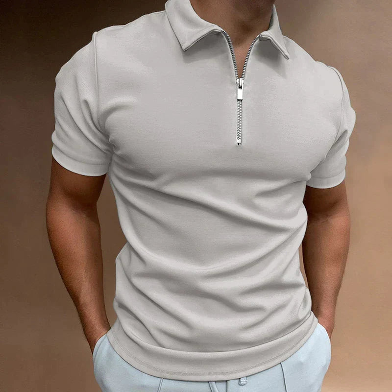 Jesse - Men's Quarter-Zip Knit Polo Shirt