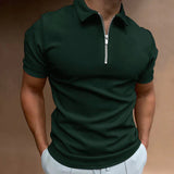 Jesse - Men's Quarter-Zip Knit Polo Shirt