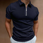 Jesse - Men's Quarter-Zip Knit Polo Shirt