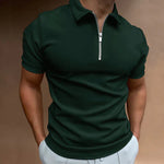 Jesse - Men's Quarter-Zip Knit Polo Shirt - Green