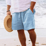 Joel - Men's Relaxed Drawstring Everyday Shorts - Light Blue