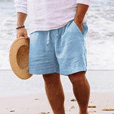 Joel - Men's Relaxed Drawstring Everyday Shorts - Light Blue