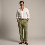 Jonathan - Men's Relaxed Fit Linen Trousers with Tailored Waist