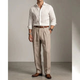 Jonathan - Men's Relaxed Fit Linen Trousers with Tailored Waist