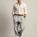 Jonathan - Men's Relaxed Fit Linen Trousers with Tailored Waist