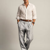 Jonathan - Men's Relaxed Fit Linen Trousers with Tailored Waist