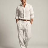 Jonathan - Men's Relaxed Fit Linen Trousers with Tailored Waist