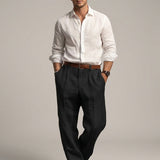 Jonathan - Men's Relaxed Fit Linen Trousers with Tailored Waist