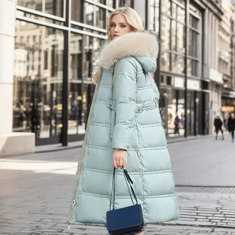 Jonna - Women's Long Puffer Parka with Faux Fur Hood