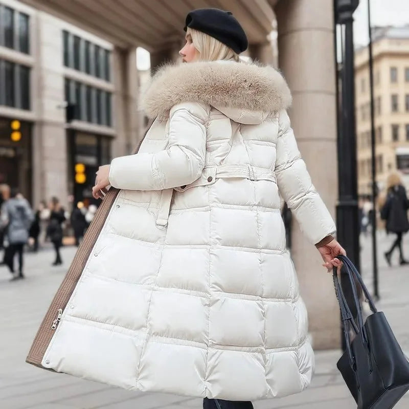 Jonna - Women's Long Puffer Parka with Faux Fur Hood