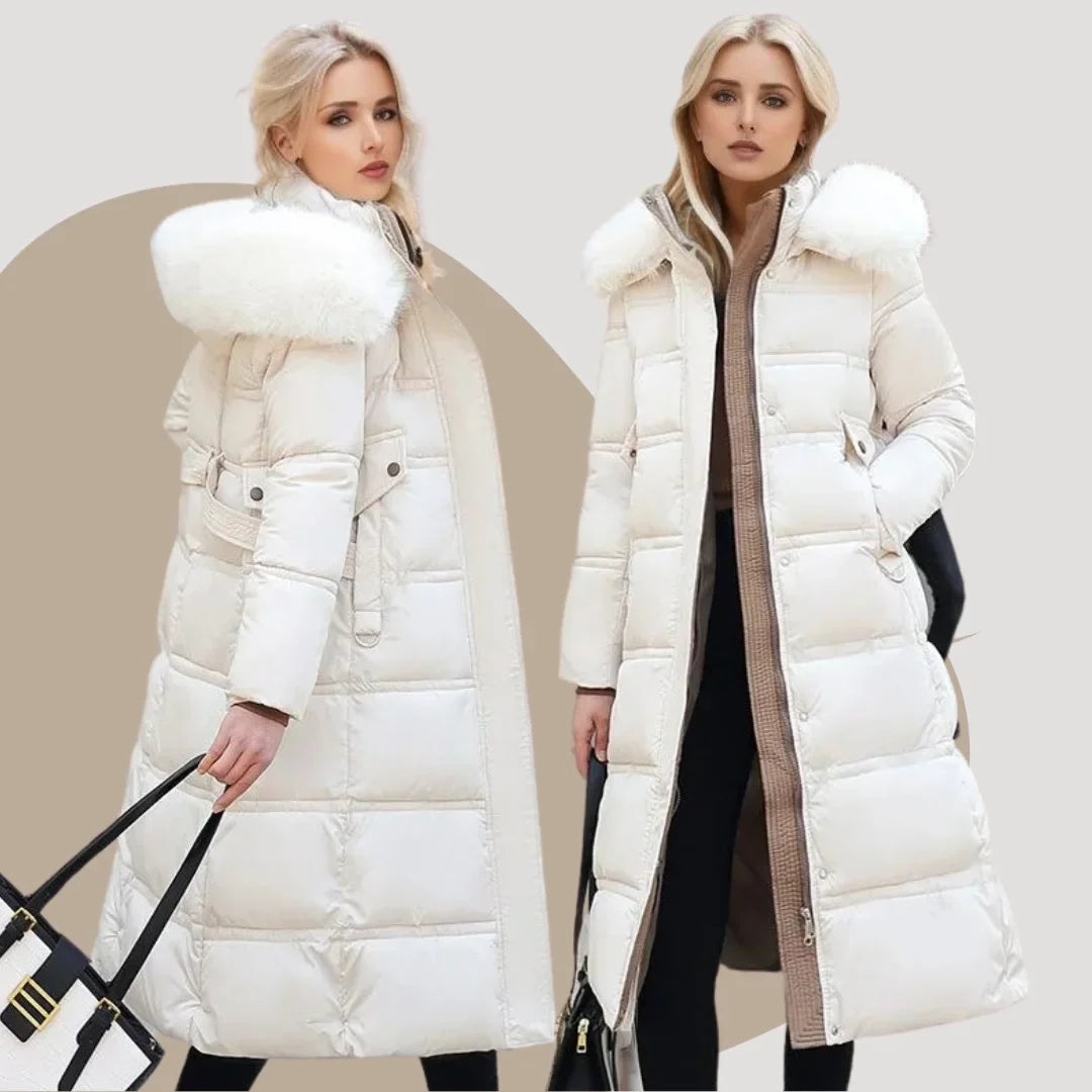Jonna - Women's Long Puffer Parka with Faux Fur Hood