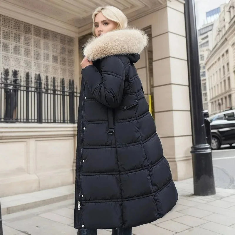 Jonna - Women's Long Puffer Parka with Faux Fur Hood