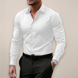 Jory - Men's Tailored Fit Long Sleeve Dress Shirt - White