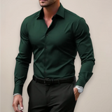Jory - Men's Tailored Fit Long Sleeve Dress Shirt - Green