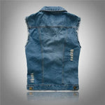 Joseph - Men's Distressed Denim Vest with Button Front