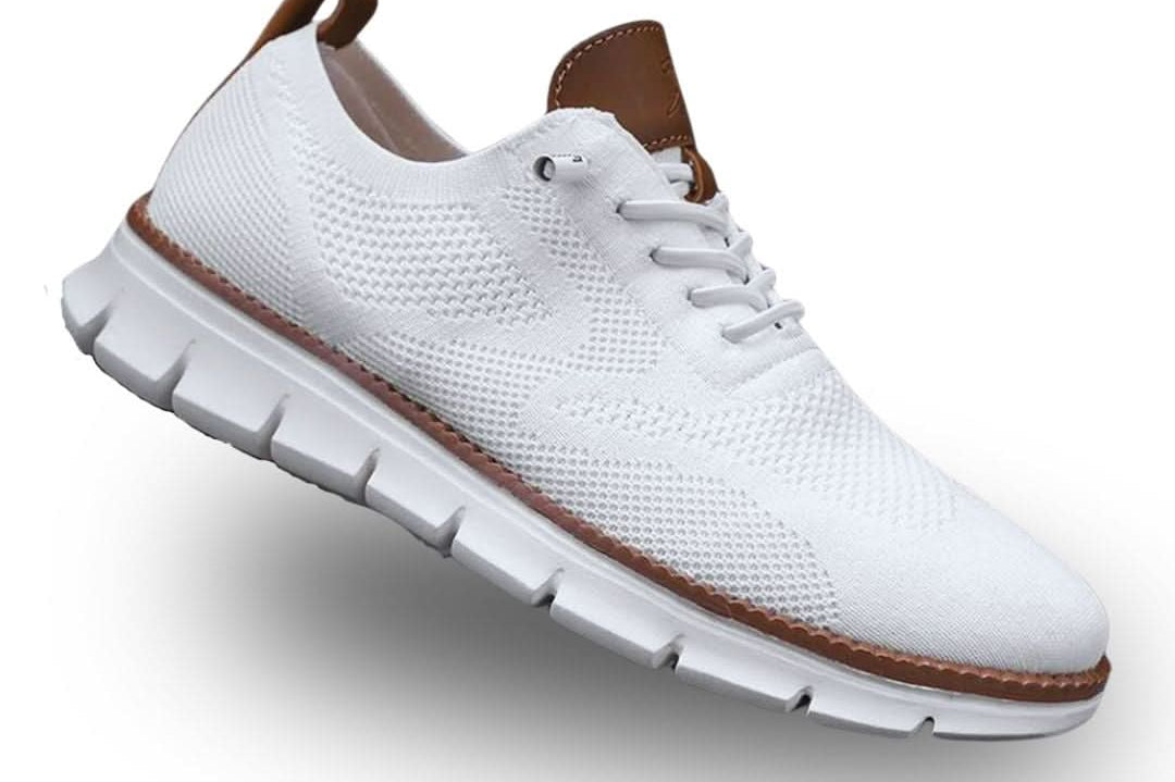 Jude - Men's Cushioned Breathable Mesh Walking Sneakers - White