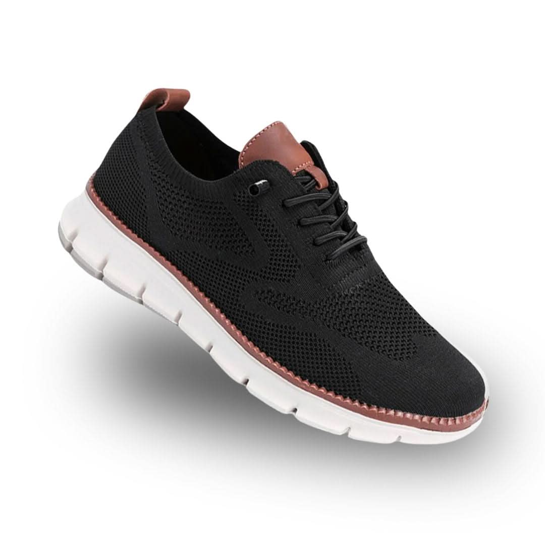 Jude - Men's Cushioned Breathable Mesh Walking Sneakers - Black