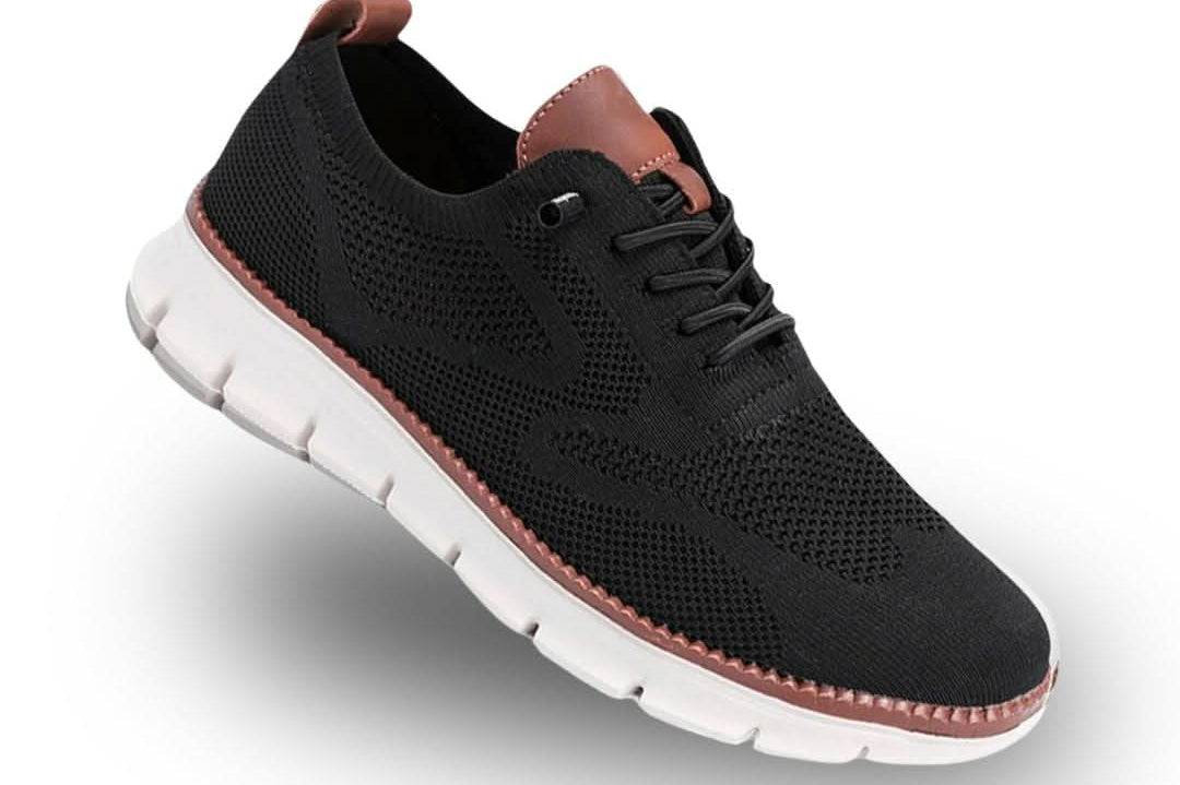Jude - Men's Cushioned Breathable Mesh Walking Sneakers - Black