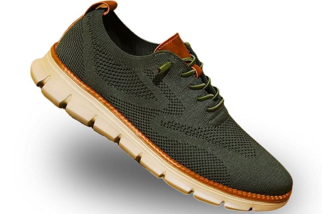 Jude - Men's Cushioned Breathable Mesh Walking Sneakers - Olive Green