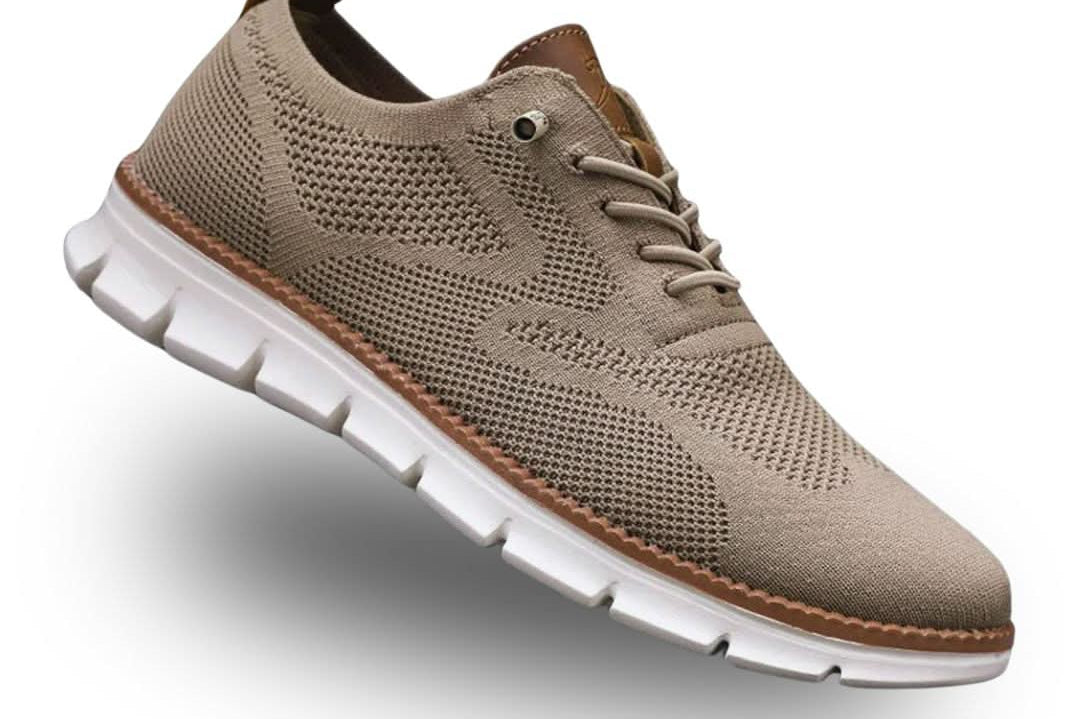 Jude - Men's Cushioned Breathable Mesh Walking Sneakers - Taupe