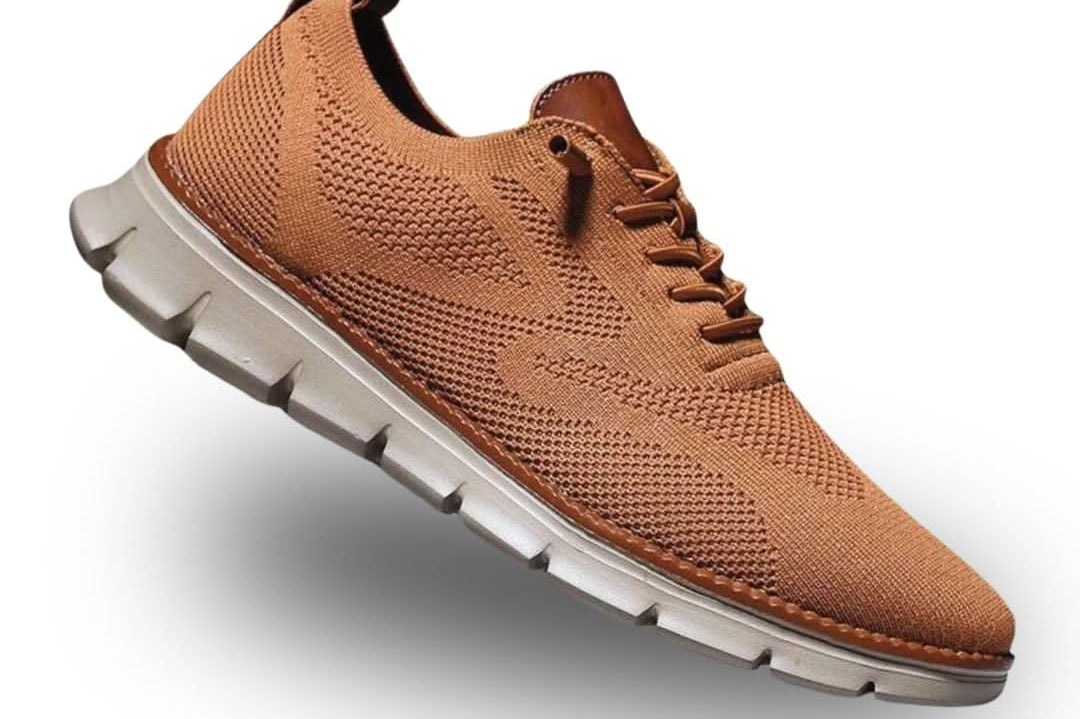 Jude - Men's Cushioned Breathable Mesh Walking Sneakers - Camel