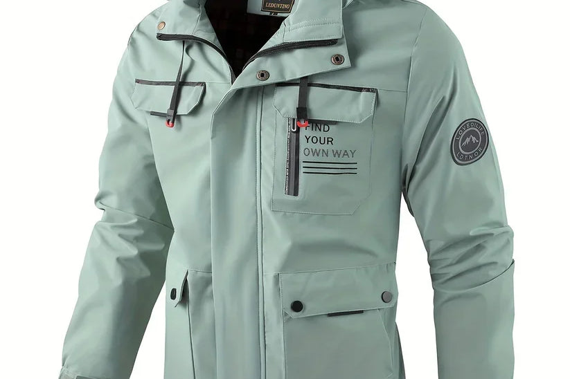 Kellan - Men's Waterproof Insulated Hooded Winter Jacket - Light Green