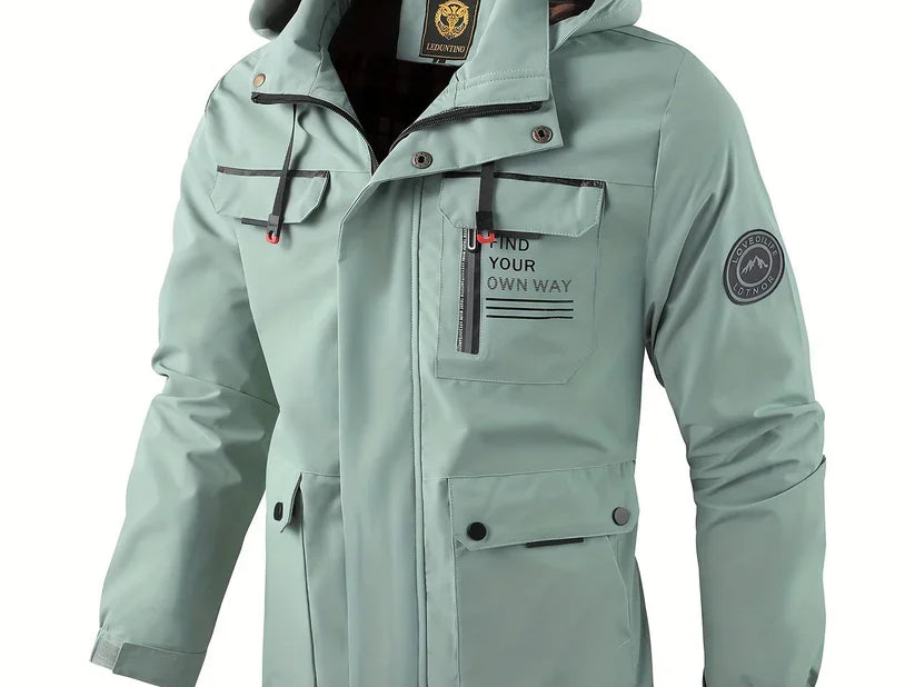Kellan - Men's Waterproof Insulated Hooded Winter Jacket - Light Green