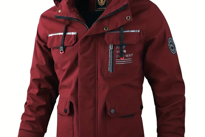 Kellan - Men's Waterproof Insulated Hooded Winter Jacket - Bordeaux