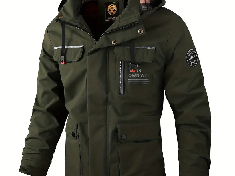 Kellan - Men's Waterproof Insulated Hooded Winter Jacket - Dark Green