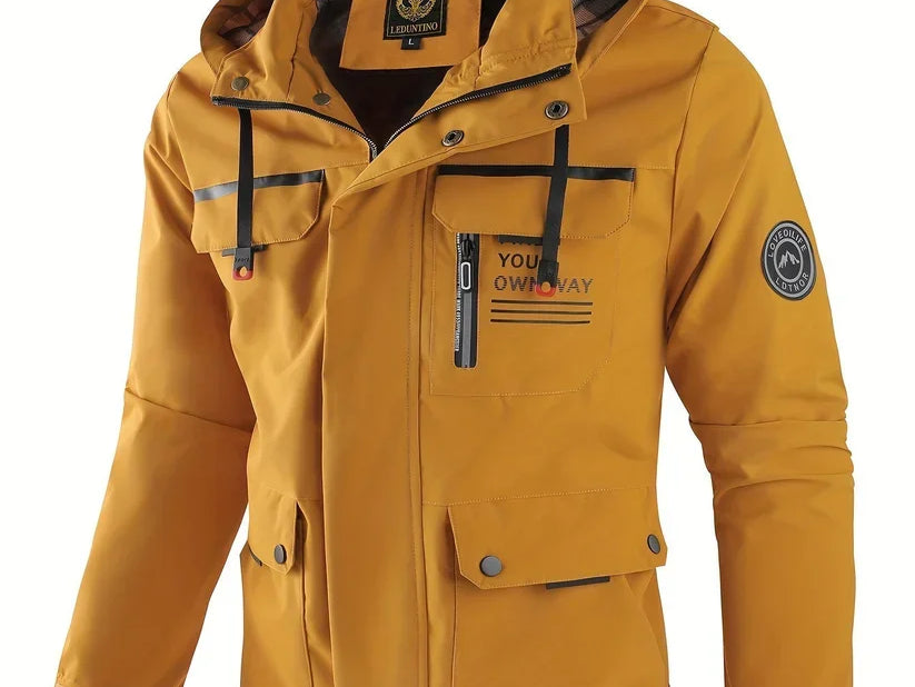 Kellan - Men's Waterproof Insulated Hooded Winter Jacket - Yellow