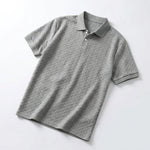 Ken - Men's Cable Knit Polo Shirt with Ribbed Collar