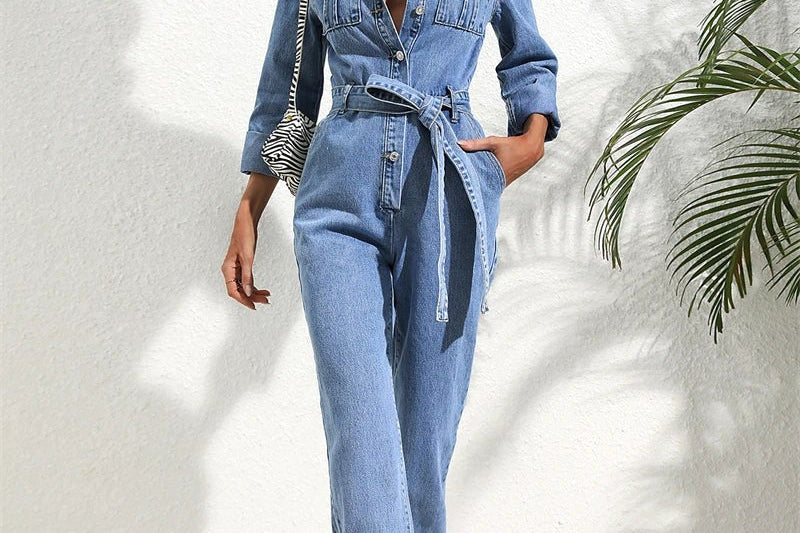 Women's Denim Two-Piece Set | Casual Matching Denim Co-Ord