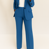 Kezia - Women's Two-Piece Tailored Blazer and Trouser Suit - Blue