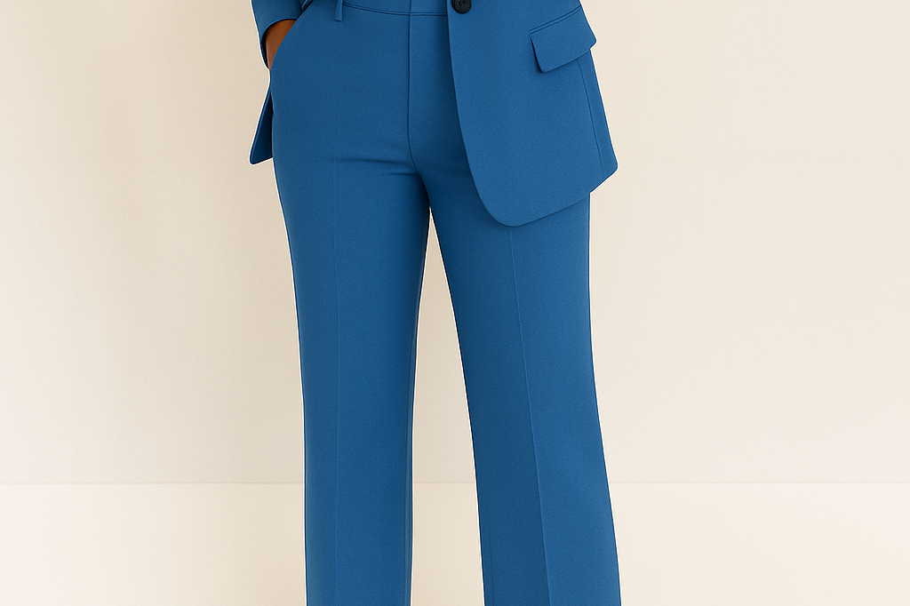 Kezia - Women's Two-Piece Tailored Blazer and Trouser Suit - Blue