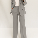 Kezia - Women's Two-Piece Tailored Blazer and Trouser Suit - Gray