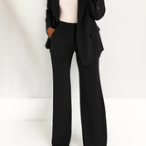 Kezia - Women's Two-Piece Tailored Blazer and Trouser Suit - Black