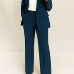 Kezia - Women's Two-Piece Tailored Blazer and Trouser Suit - Navy Blue