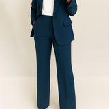 Kezia - Women's Two-Piece Tailored Blazer and Trouser Suit - Navy Blue
