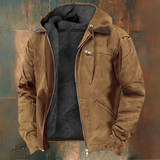 Killian - Men's Hooded Winter Jacket with Warm Lining - Brown