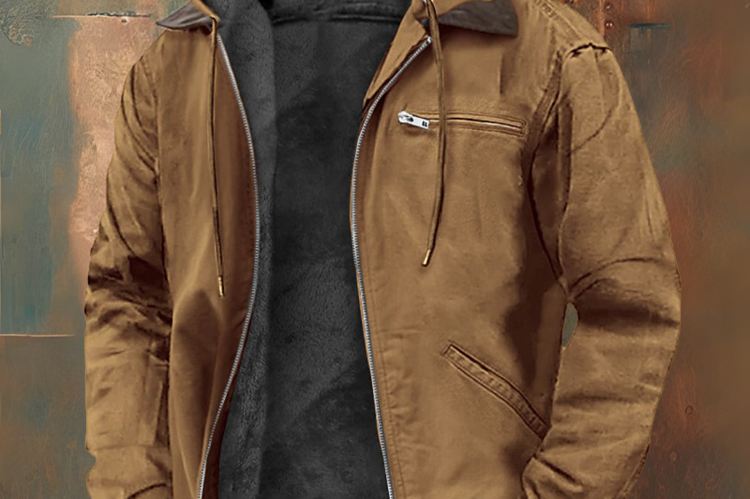 Killian - Men's Hooded Winter Jacket with Warm Lining - Brown