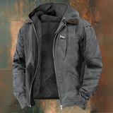 Killian - Men's Hooded Winter Jacket with Warm Lining - Grey