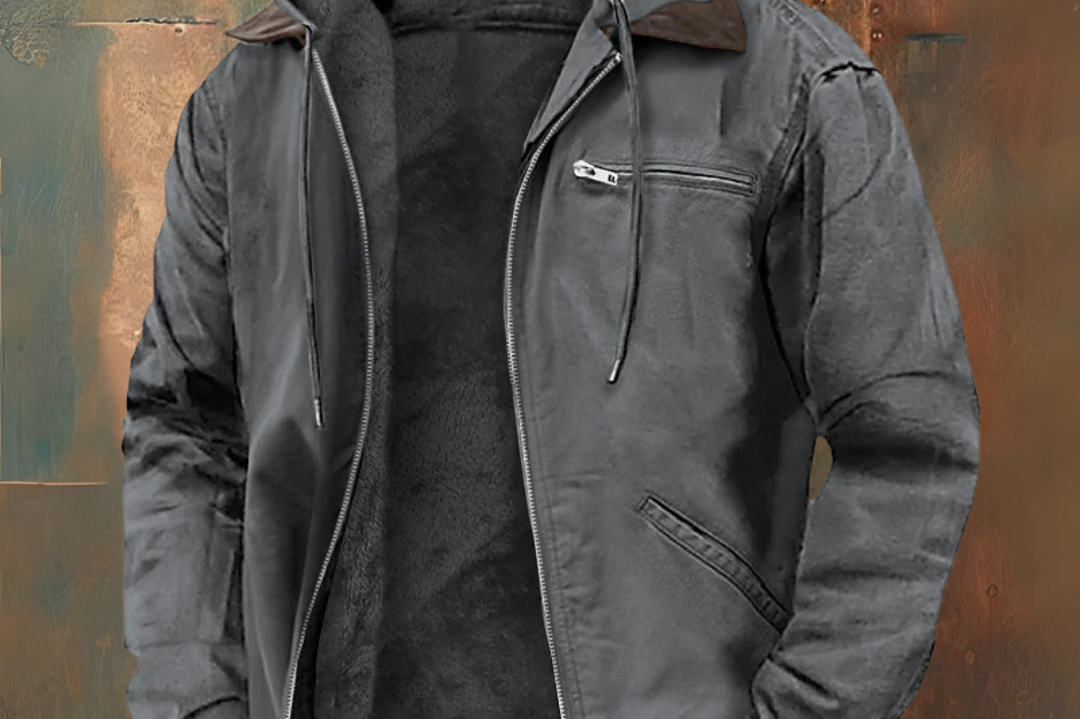 Killian - Men's Hooded Winter Jacket with Warm Lining - Grey