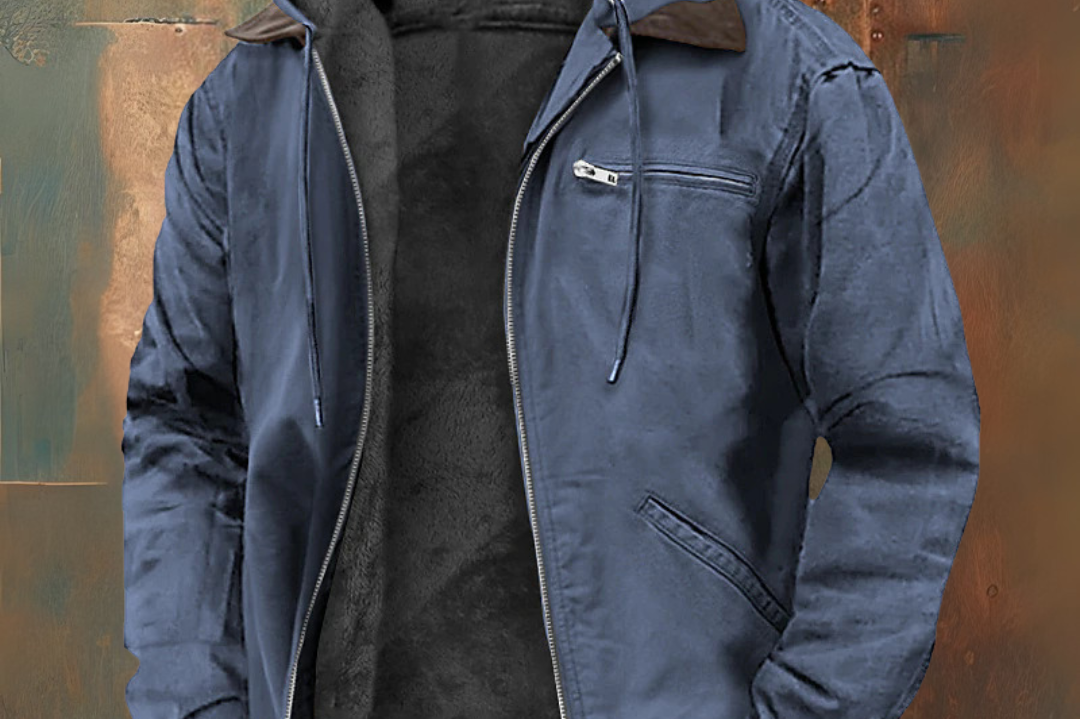 Killian - Men's Hooded Winter Jacket with Warm Lining - Blue