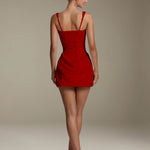 Klara - Women's Square Neck Ruffle Mini Party Dress