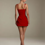 Klara - Women's Square Neck Ruffle Mini Party Dress
