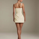 Klara - Women's Square Neck Ruffle Mini Party Dress