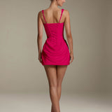 Klara - Women's Square Neck Ruffle Mini Party Dress