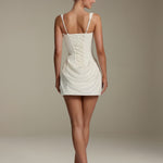 Klara - Women's Square Neck Ruffle Mini Party Dress