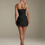 Klara - Women's Square Neck Ruffle Mini Party Dress