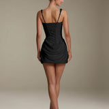 Klara - Women's Square Neck Ruffle Mini Party Dress